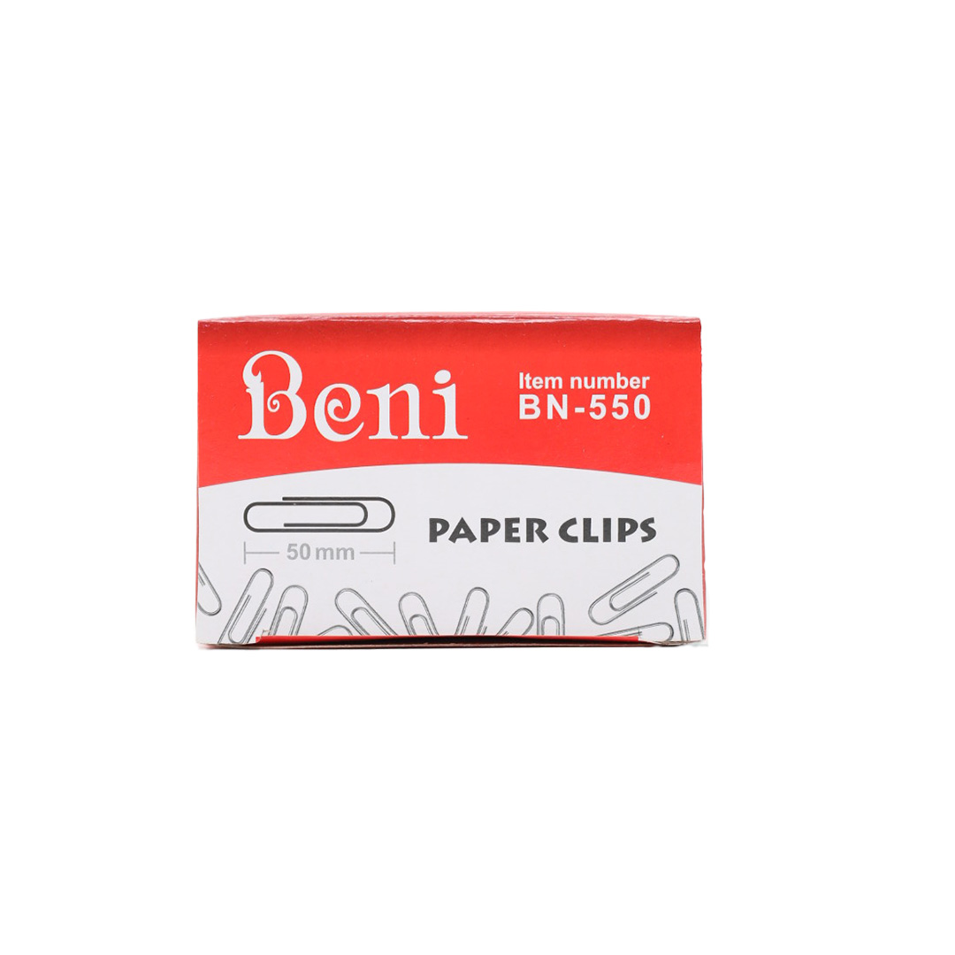 کلیپس کاغذ Beni مدل BN-550 بسته 100 عددی