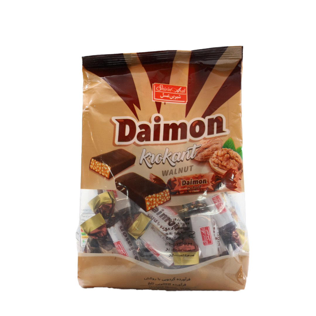 کروکانت گردویی Daimon با روکش کاکائو تلخ 200 گرمی