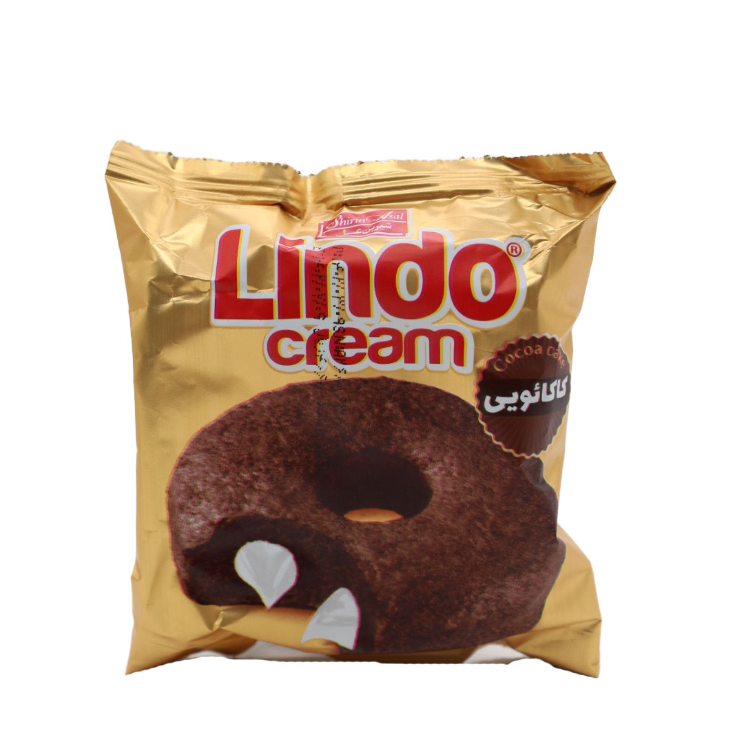 دونات کیک کاکائویی Lindo با مغز کرم شیری 50 گرمی