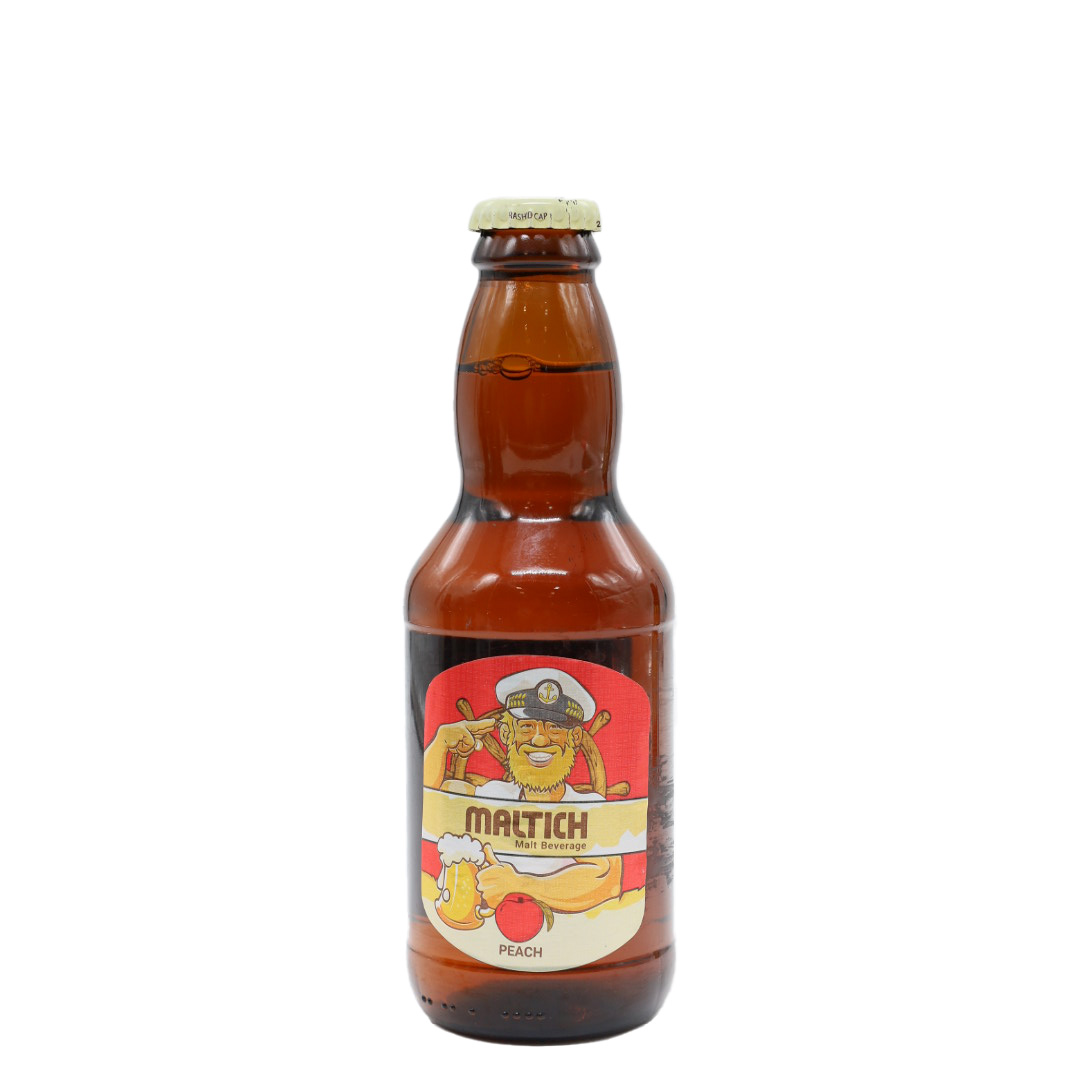 نوشیدنی مالت با طعم هلو مالت ایچ شیشه ای 250 سی سی