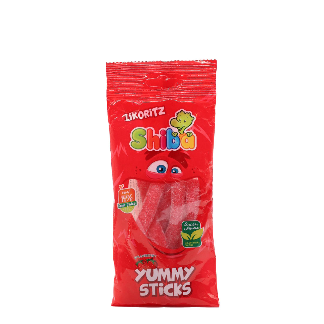 پاستیل لیکوریتز شکری با طعم توت فرنگی شیبا 90 گرمی