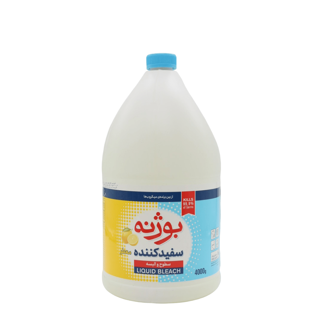 مایع سفید کننده بوژنه با رایحه ی لیمویی 4 لیتری