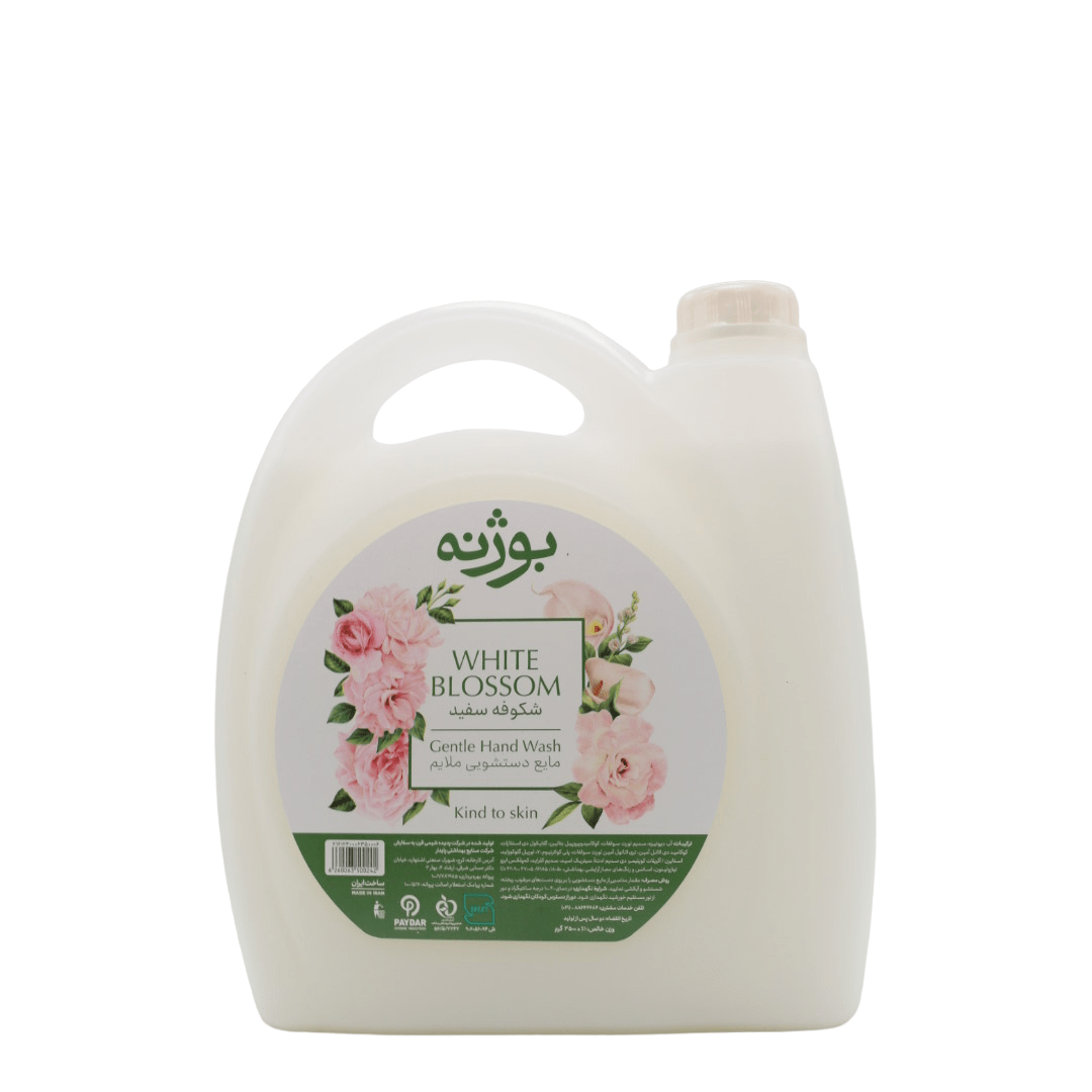 مایع دستشویی صدفی بوژنه مدل شکوفه سفید 3.5 لیتری