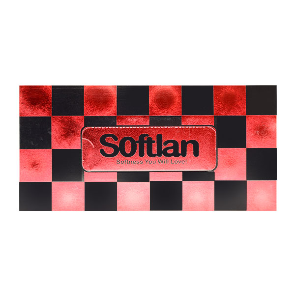 دستمال کاغذی جعبه ای سفید سری شطرنجی سافتلن 100 برگ