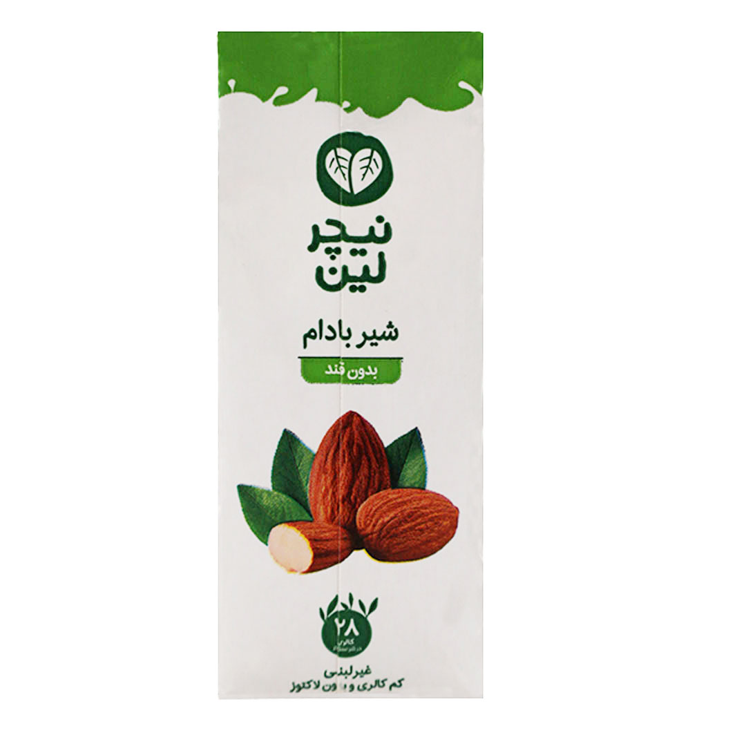 شیر بادام بدون قند پاکت 200 سی سی نیچرلین