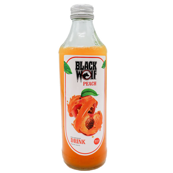 آبمیوه هلو شیشه‌ای 330 میلی لیتری بلک ولف