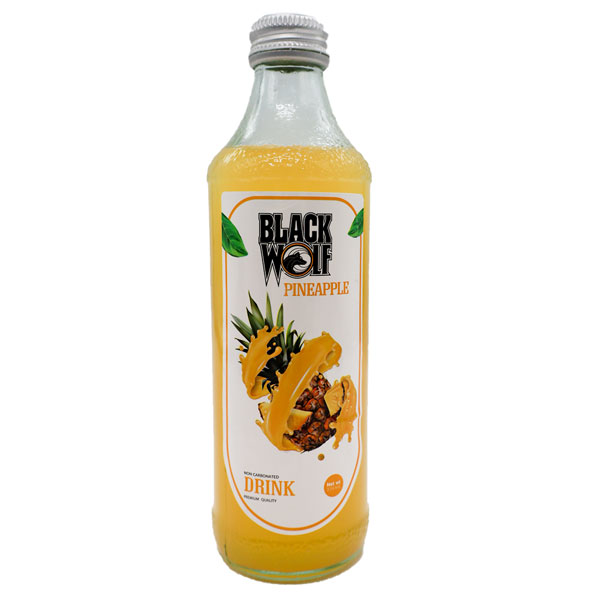 آبمیوه آناناس شیشه‌ای 330 میلی لیتری بلک ولف