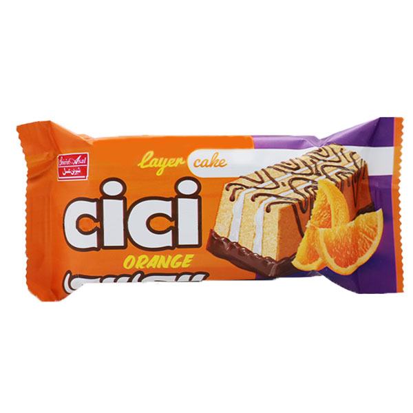 کیک سه لایه پرتقال روکشدار 40 گرمی سی سی شیرین عسل