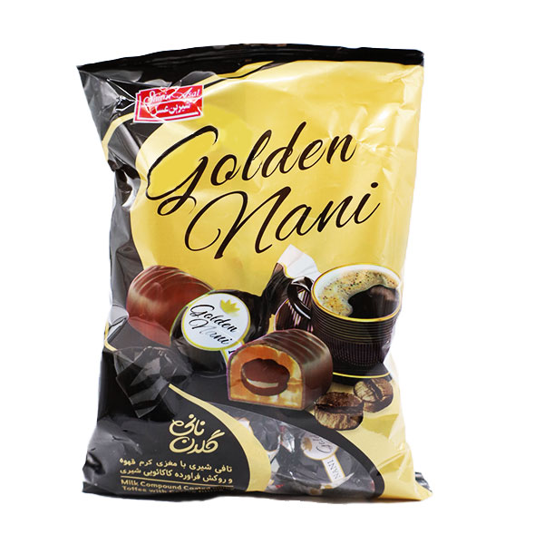 تافی روکشدار شیری با مغز کرم قهوه 200 گرمی شیرین عسل