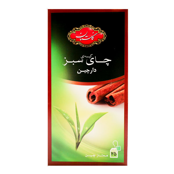 چای سبز کیسه ای گلستان با طعم دارچین 25 عددی