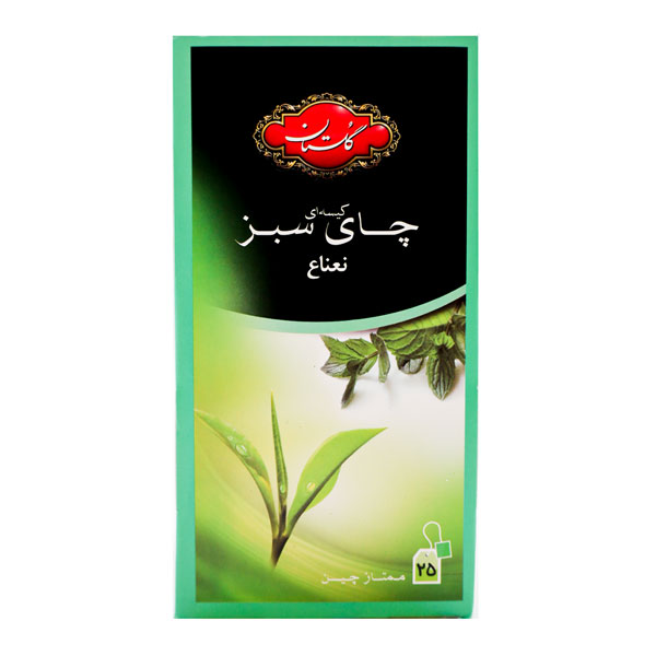 چای سبز کیسه ای گلستان با طعم نعناع 25 عددی