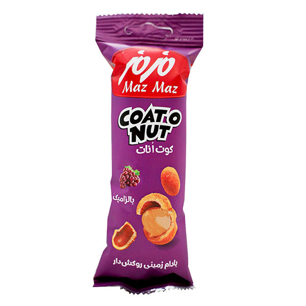 بادام زمینی روکشدار با طعم سرکه بالزامیک مزمز 35 گرمی