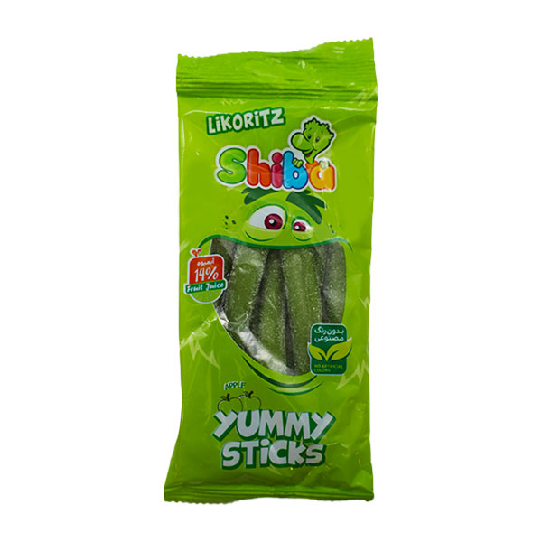 پاستیل لیکوریتز شکری با طعم سیب شیبا 90 گرمی