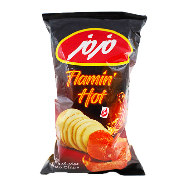 چیپس برگه ای تند و آتشین مزمز 65 گرمی مزمز