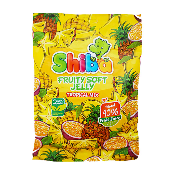 سافت جلی آبمیوه‌ای با طعم استوایی شیبا 160 گرمی