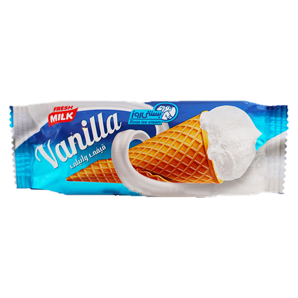 بستنی قیفی وانیلی 70 گرمی روز