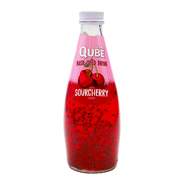 نوشیدنی بدون گاز تخم شربتی با طعم آلبالو 300 سی سی کیوب لند