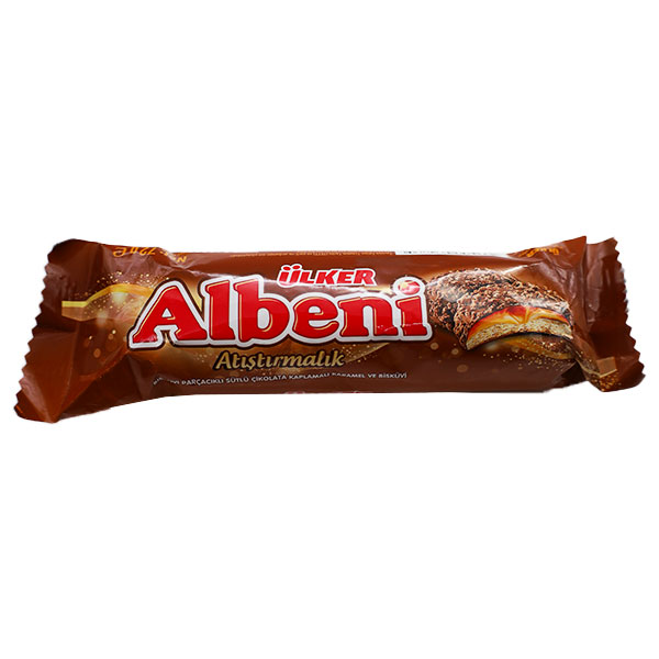 بیسکویت کاراملی روکش شکلات 72 گرمی آلبنی اولکر