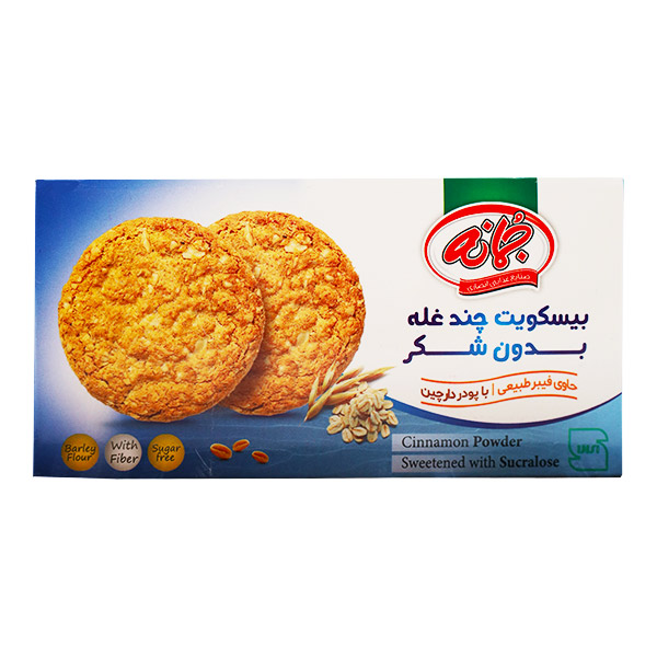 بیسکویت چند غله بدون شکر با پودر دارچین 180 گرمی جمانه
