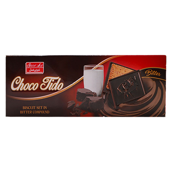 شوکو تیدو کاکائویی تلخ با بیسکویت 144 گرمی شیرین عسل