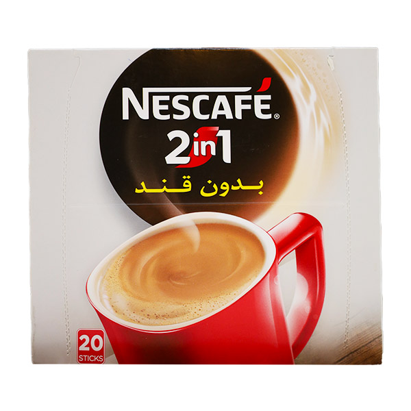 پودر مخلوط قهوه فوری 2 در 1 بدون قند 20 عددی نسکافه