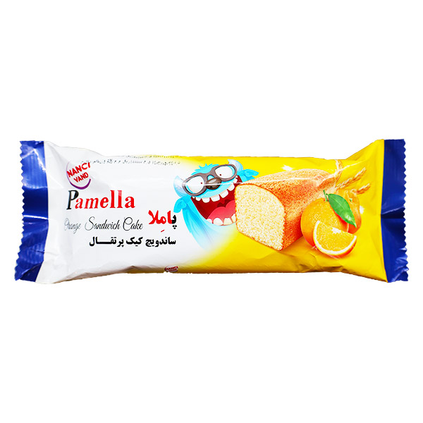 ساندویچ کیک پرتقالی 90 گرمی پاملا