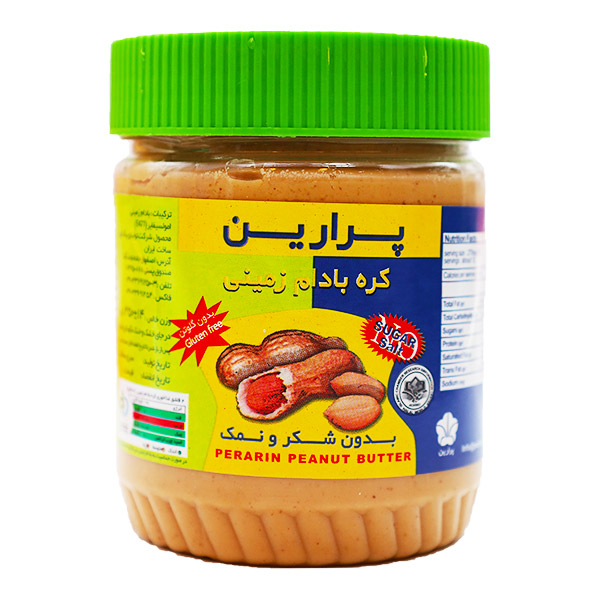 کره بادام زمینی بدون شکر و نمک 350 گرمی پرارین