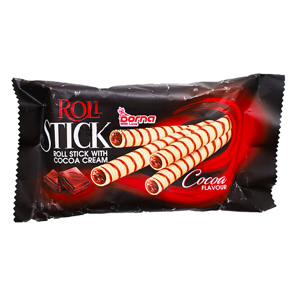 ویفر لوله‌ای با کرم کاکائویی 30 گرمی درنا