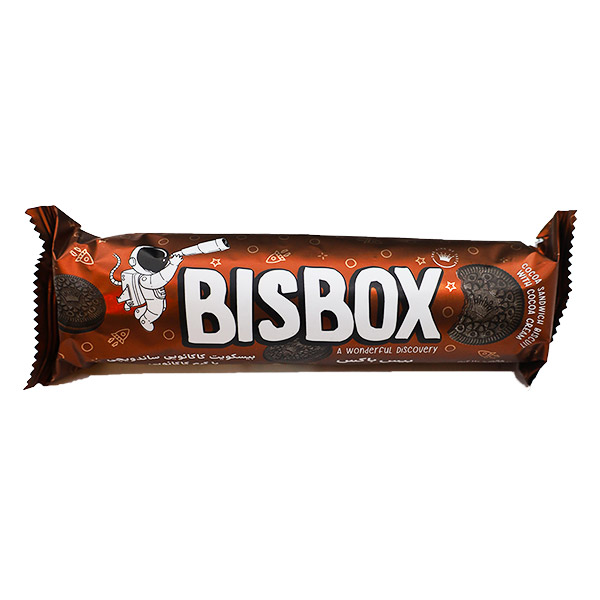 بیسکویت کاکائویی ساندویچی با کرم کاکائو 110 گرمی بیس باکس