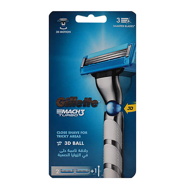 خودتراش سه لبه مردانه صابون دار با تیغ یدک Match Turbo ژیلت