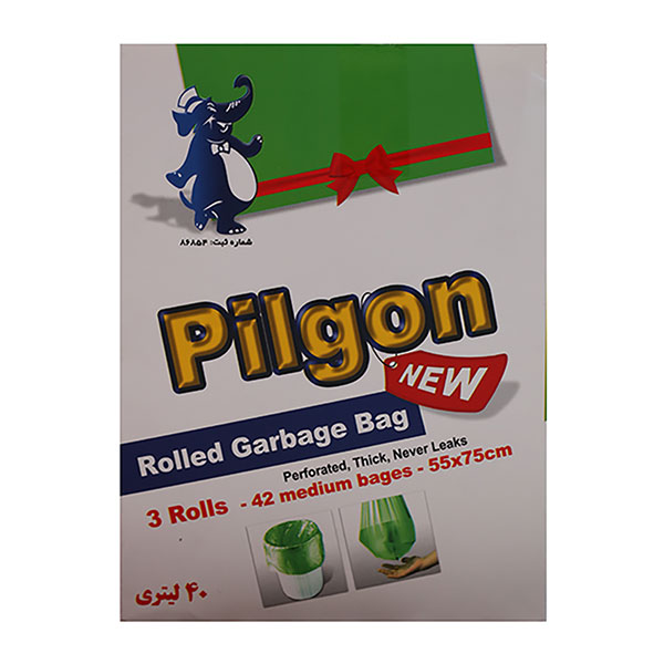 کیسه زباله 3 رول 42 عددی سایز متوسط پیلگون