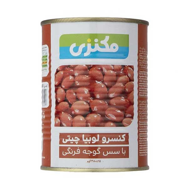 کنسرو لوبیا با سس گوجه فرنگی 380 گرمی مکنزی