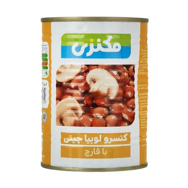 کنسرو لوبیا چیتی با قارچ 380 گرمی مکنزی