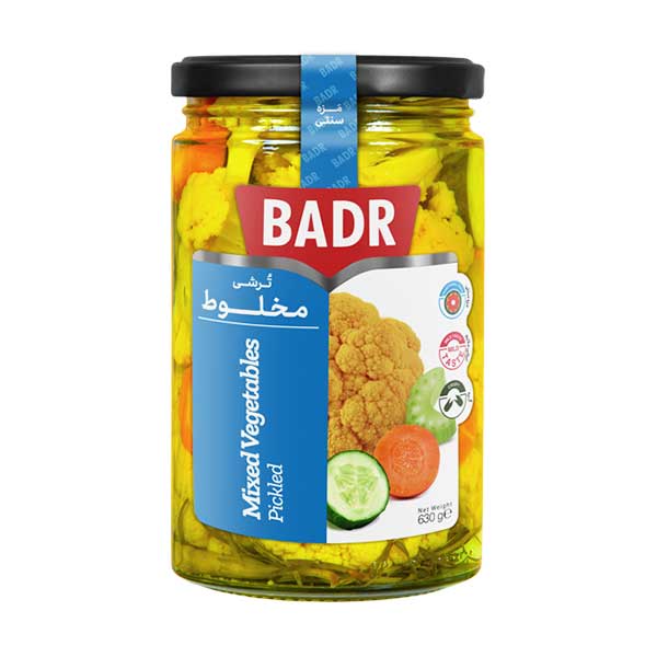 مخلوط ترشی در سس انبه 630 گرمی بدر