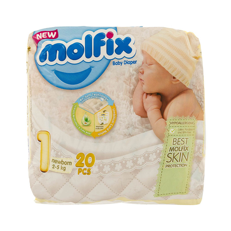 پوشک کامل بچه مولفیکس 3 بعدی سایز نوزادی 20