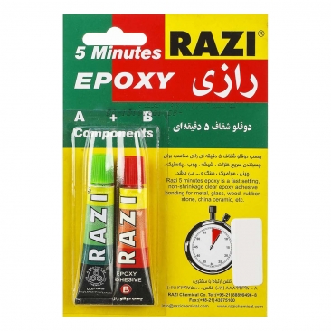 چسب دو قلو شفاف 5 دقیقه ای رازی