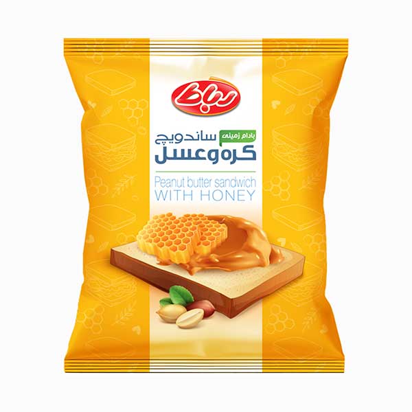 ساندویچ کره بادام زمینی و عسل رباط 100 گرم