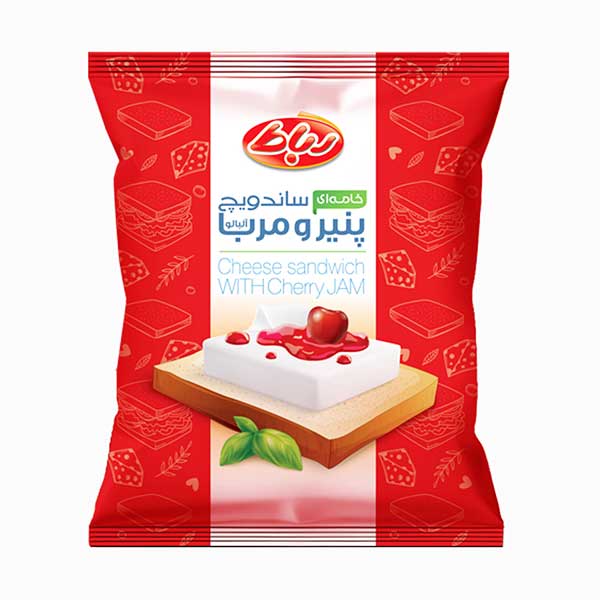 ساندویچ پنیر خامه ای و مربای آلبالو رباط