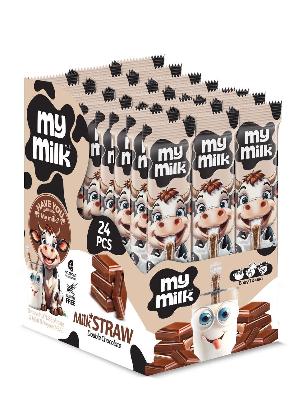 نی شیر با طعم دبل شکلات مای میلک