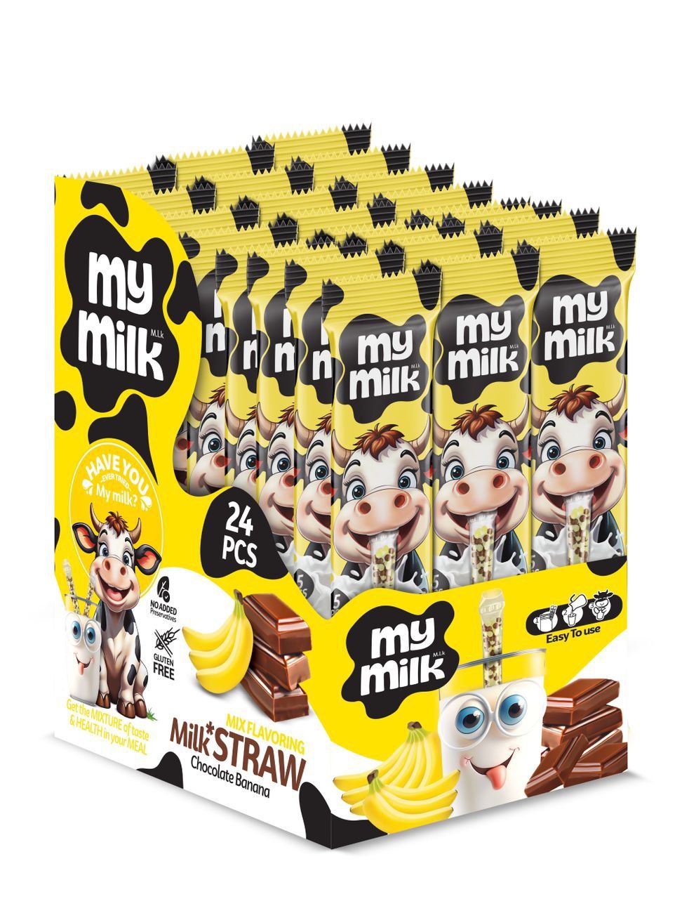 نی شیر با طعم موز و شکلات مای میلک