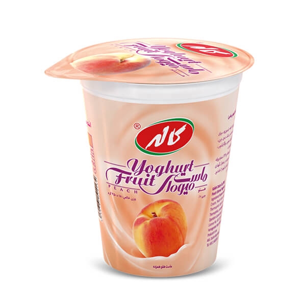 ماست میوه ای هلو 450 گرمی اسلیو کاله