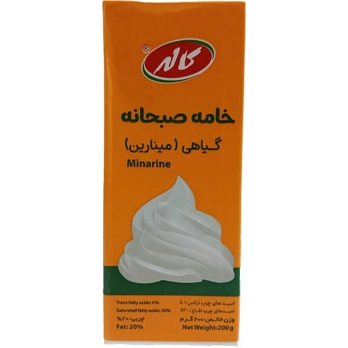 خامه صبحانه گیاهی 100گرمی مینارین