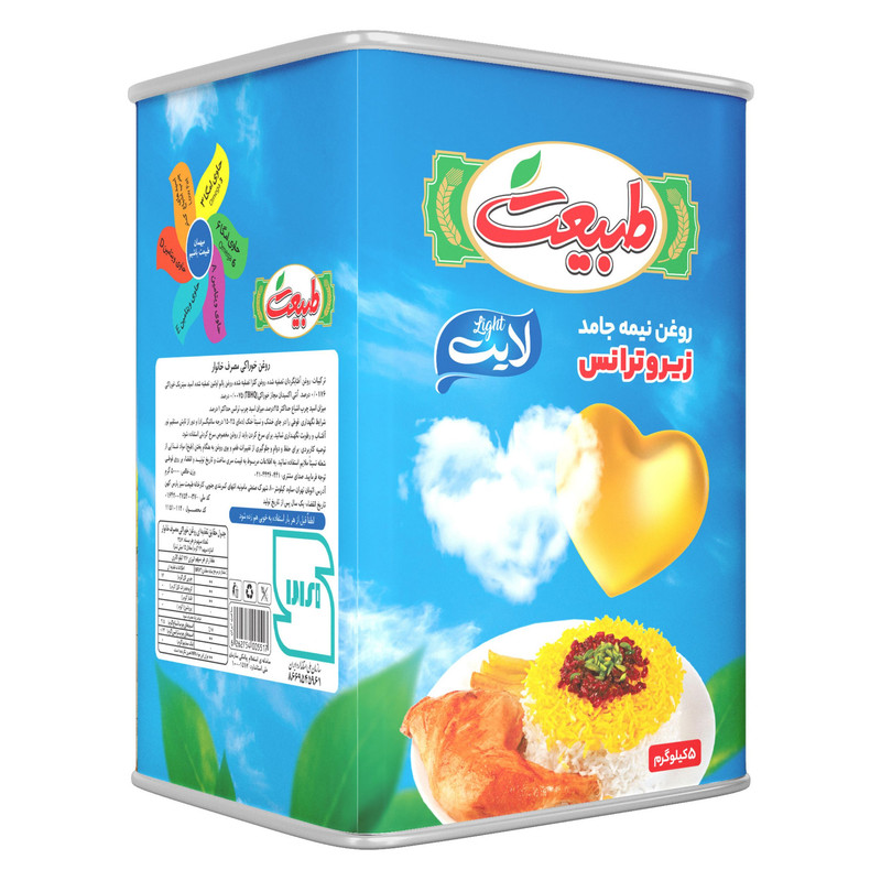 روغن نیمه جامد زیروترانس حاوی ذرت طبیعت 5 کیلویی
