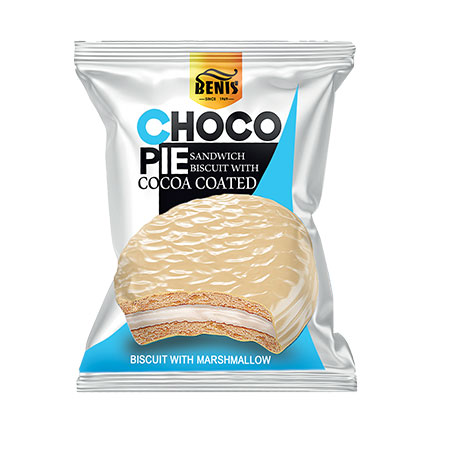 شوکوپای روکش سفید 35گرمی بنیس