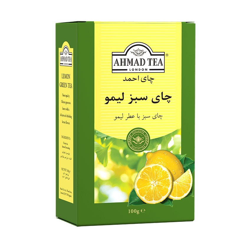 چای سبز لیمو 100 گرمی احمد