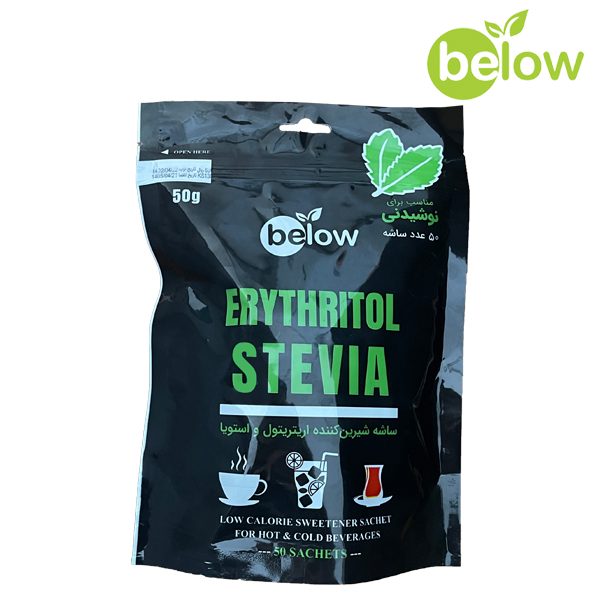 شیرین کننده اریتریتول و استویا ساشه 50عددی بیلو
