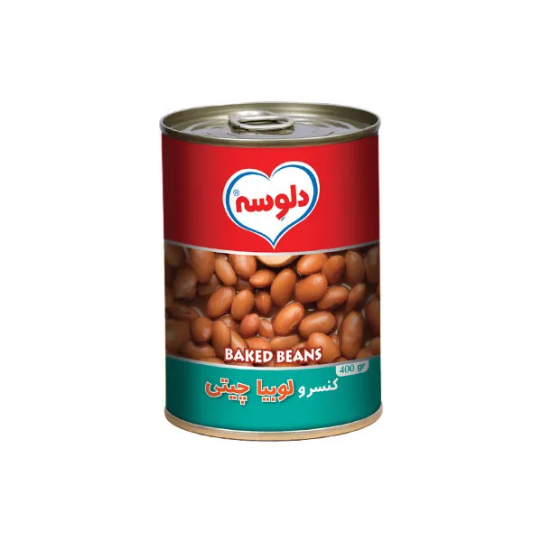کنسرو لوبیا 380 گرمی دلوسه