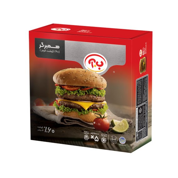 همبرگر 60 % جعبه ای بسته 500 گرمی ب.آ