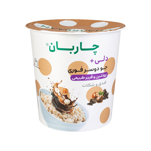 اوتمیل لیوانی فوری پروتئینی فندق شکلات 55گرمی چاربان