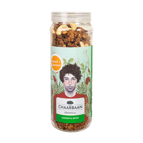 گرانولا وگان 380گرمی شیشه ای چاربان